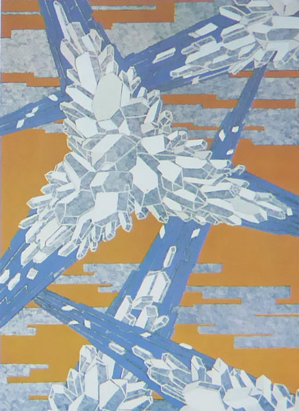Eugene Seguy Crystals on brown background