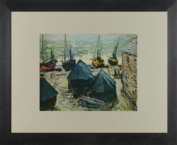 Boats In WinterQuarters, Etretat    Monet 