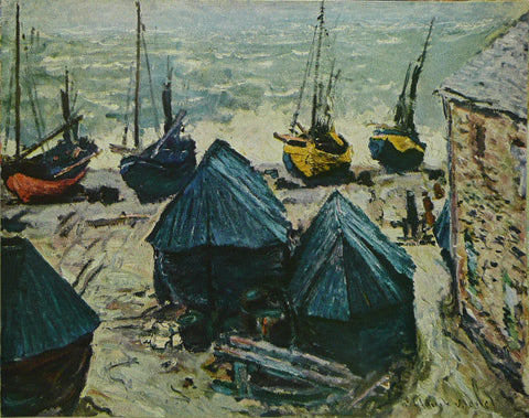 Boats In WinterQuarters, Etretat    Monet 