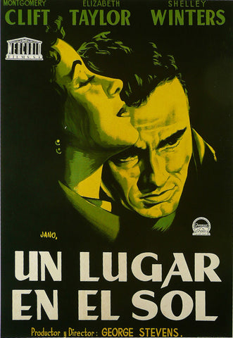 A-Place-in-the-Sun---Montgomery-Clift-/-Elizabeth-Taylor-(Spanish)---Movie-Poster