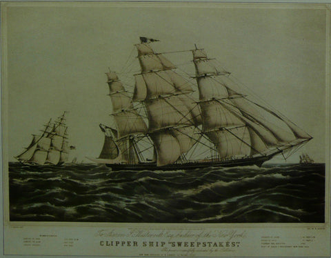 Clipper Ship "Sweepstakes" (Sepia)