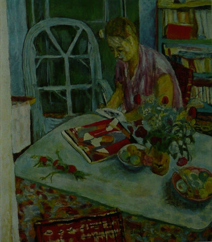 Woman indoors reading a Journal 1925 Bonnard 