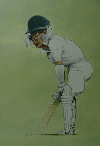 Geoffrey Boycott Cricket Caricature by John Ireland