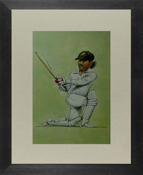 Allan Border Cricket Caricature by John Ireland