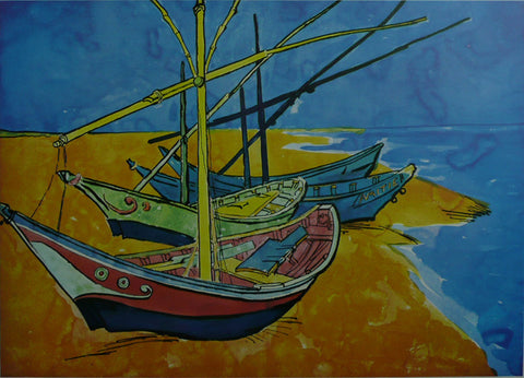 Boats at Les Sauntes Meries (Saint Marie)  Vincent van Gogh