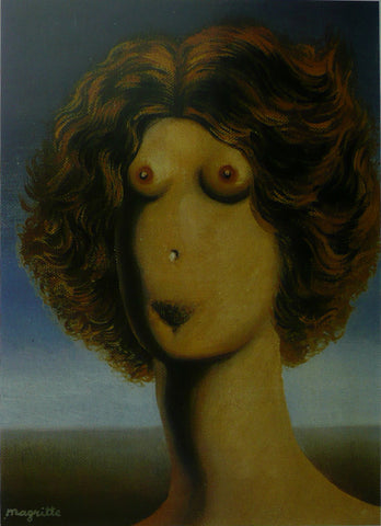 La Violacion (Abstract of woman with brown hair) Magritte