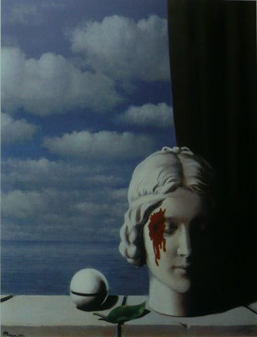 La memoria (Head with bloodstain on wall) Magritte