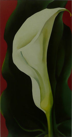 Single lily with red background Georgia O'keeffe