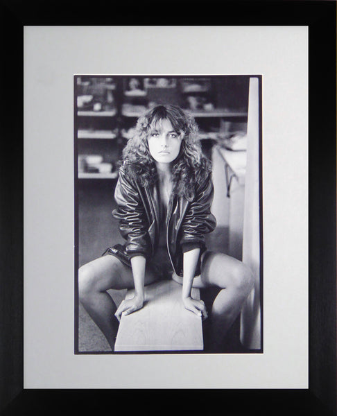Jean Francois Jonuelle Nude on a Bench in Leather Jacket