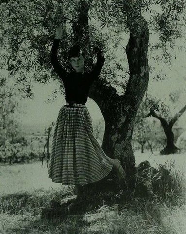 Audrey Hepburn by a tree Philipe Halsman