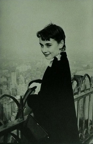 Audrey Hepburn on Rockerfeller Tower 