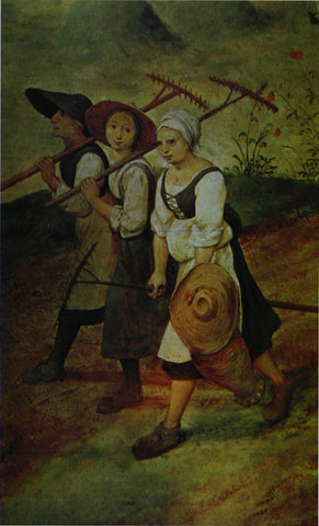 Details from 'Haymaking' (July) Bruegel