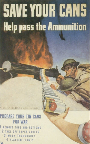 Army Save your Cans American WWII Propaganda Poster