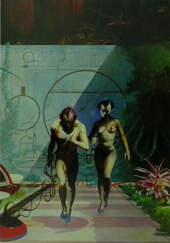 Fantasy Sci Fi (Nudes running in a Botanical Bay) In the Style of Fighting Fantasy 
