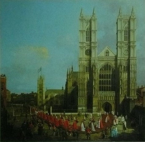 London: Westminster Abbey with procession of Knights of the Bath Canaletto