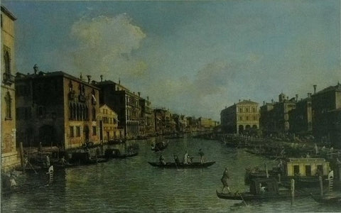 Grand Canal: looking SE from the Campo Sophia to the Rialto Bridge Canaletto