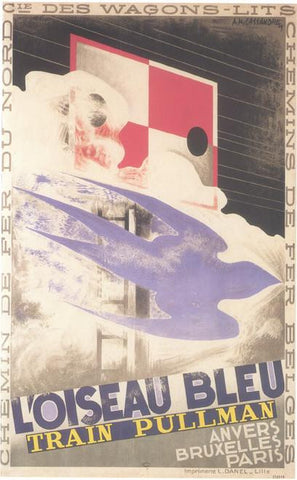 L'Oiseau Bleu Train Pulman 1929 Cassandre (Art Deco Advert)