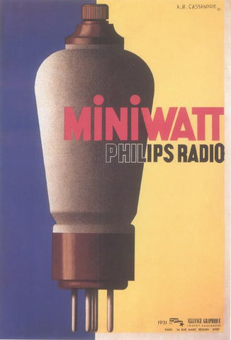 Miniwatt Phillips Radio 1931 Cassandre (Art Deco Advert)
