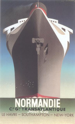 Normandie Le Havre Southampton New York 1935 Cassandre (Art Deco Advert)