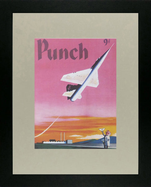 Punch Cartoon Art Cover Art XP plane taking off Russell Brockbank (1961)