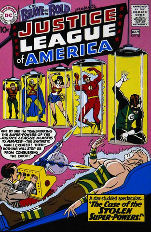 Justice League of America Comic Cover Art The Case of the stolen super powers