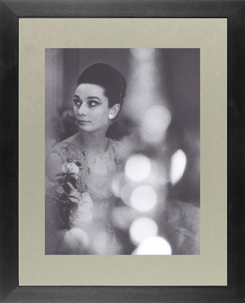 Audrey Hepburn in evening dress black & white