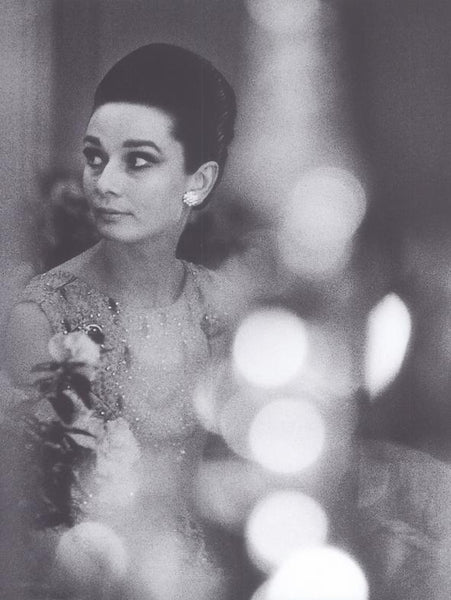 Audrey Hepburn in evening dress black & white