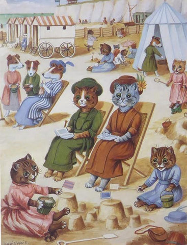 Cats & Dogs at the seaside Louis Wain