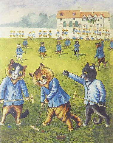 Cats playing a game of some sort Louis Wain