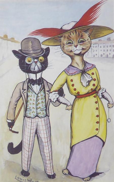 2 toff type cats Louis Wain