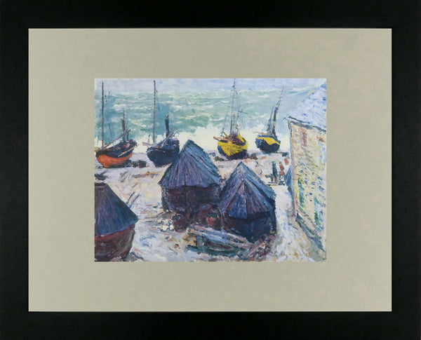 Boats in Winter quarters Etretat Monet