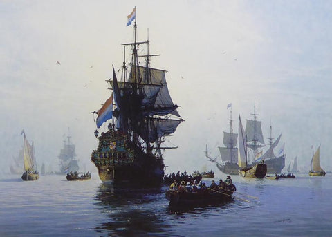 Dutch East Indiamen making sail John Michael Groves