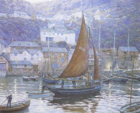 Clovelley, Evening (Ship in Harbour) Mark R.Myers