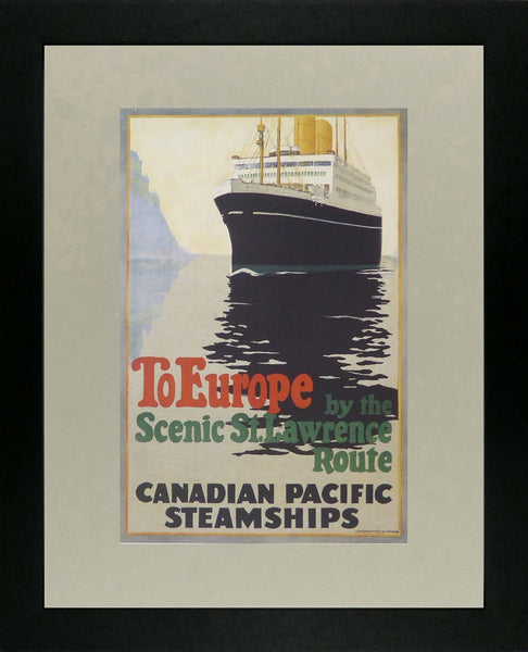 To Europe by the scenic St Lawrence route Canadian Pacific Steamships Framed Picture