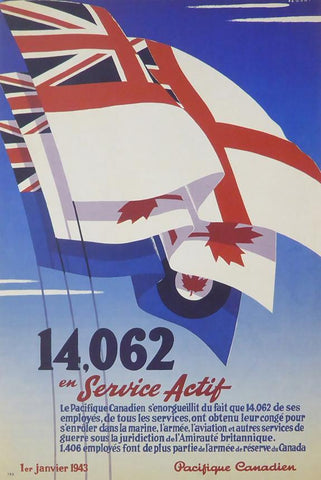 14,062 en service actif Pacifique Canadien Framed Picture