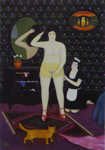 Dressing For Dinner, 1975 Caricature Nude
