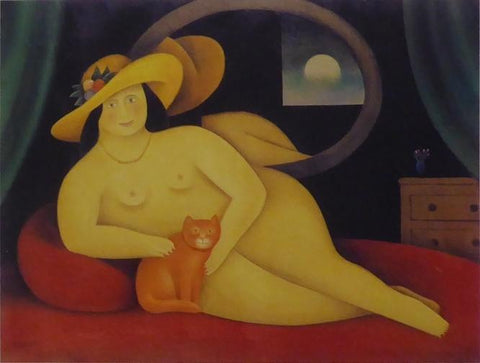 Yellow Hat, 1997 Caricature Nude
