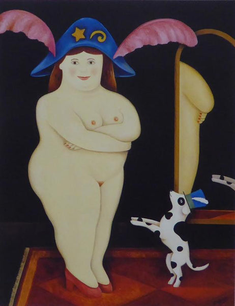 Zola and Spot, 1996 Caricature Nude
