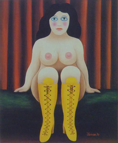 Yellow Boots, 1970 Caricature Nude