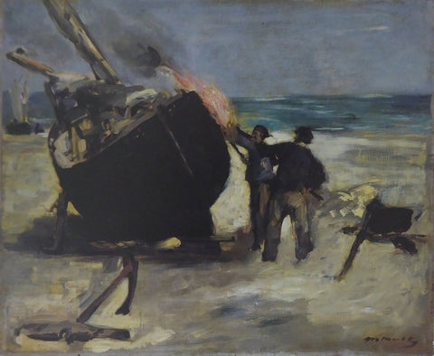 Tarring the boat Manet