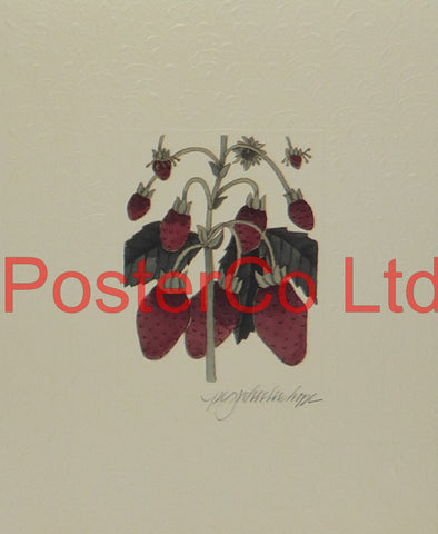 Strawberries - Peg Wheeler Hope - Artbeats 1990 - Framed Print - 14"H x 11"W