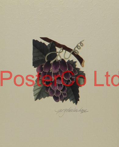 Grapes - Peg Wheeler Hope - Artbeats 1990 - Framed Print - 14"H x 11"W