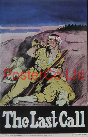 WWI Propaganda Poster (Australian) - The Last Call - Framed Picture - 14"H x 11"W