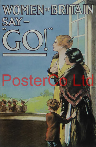 WWI Propaganda Poster (British) - Women of Britain say Go! - Framed Picture - 14"H x 11"W