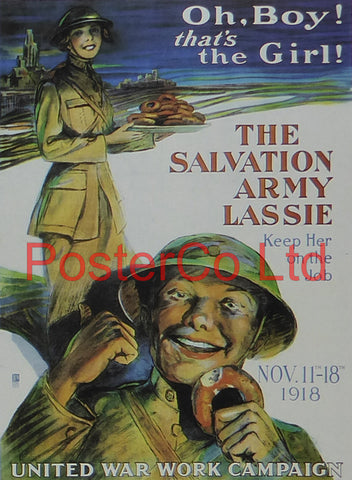 WWI Propaganda Poster (American) - The Salvation Army Lassie - Framed Picture - 14"H x 11"W