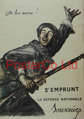 WWI Propaganda Poster (French) - 2e EMPRUNT De La Defense Nationale - Framed Picture - 14"H x 11"W