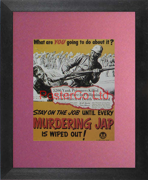 WWII Propaganda Poster (American) - What Are You Going To Do About It - Framed Picture - 14"H x 11"W