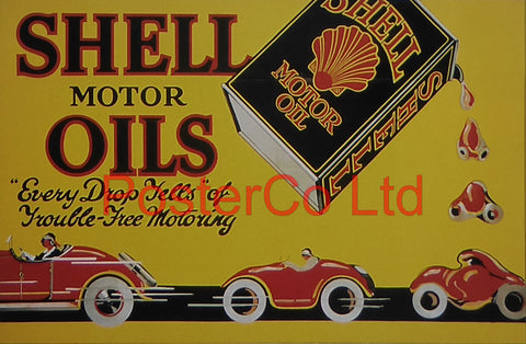 Shell Advert - Motor Oils (1921) - Framed Picture - 11"H x 14"W