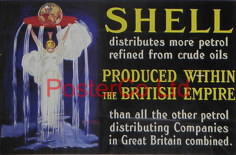 Shell Advert - British Empire (1924) - Jean D'Ylen- Framed Picture - 11"H x 14"W