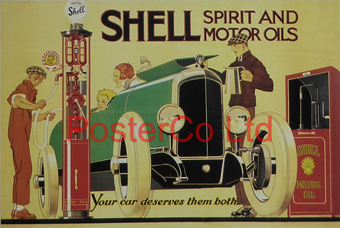 Shell Advert - Shell Spirit and Motor Oils (1926) - René Vincent - Framed Picture - 11"H x 14"W